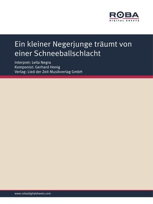cover image of Ein kleiner Negerjunge träumt von einer Schneeballschlacht